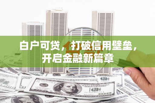 潢川白户可贷，打破信用壁垒，开启金融新篇章