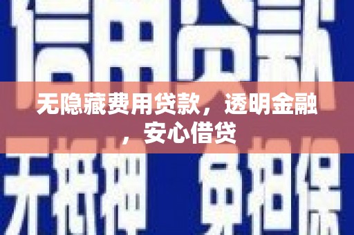 潢川无隐藏费用贷款，透明金融，安心借贷