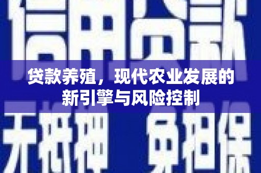 潢川贷款养殖，现代农业发展的新引擎与风险控制