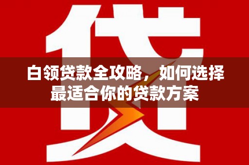潢川白领贷款全攻略，如何选择最适合你的贷款方案